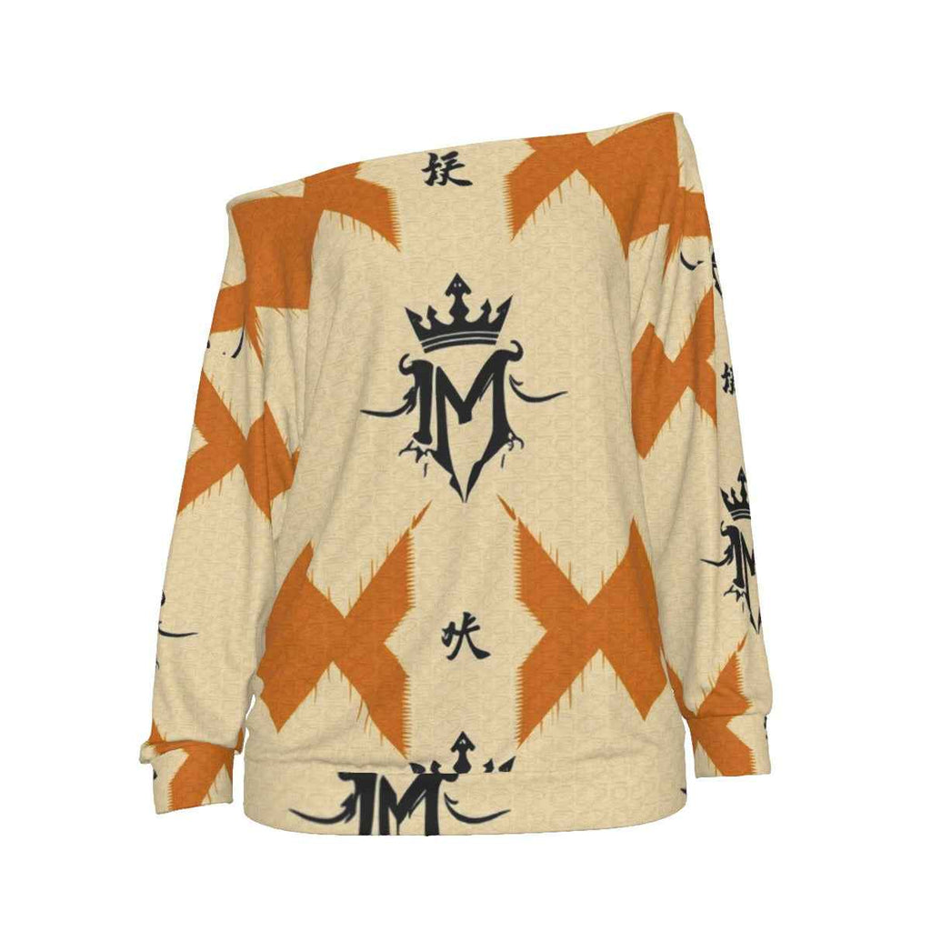 MUNSIEUR All-Over Print Oversized Women's Off-Shoulder Sweatshirt New Arrivals