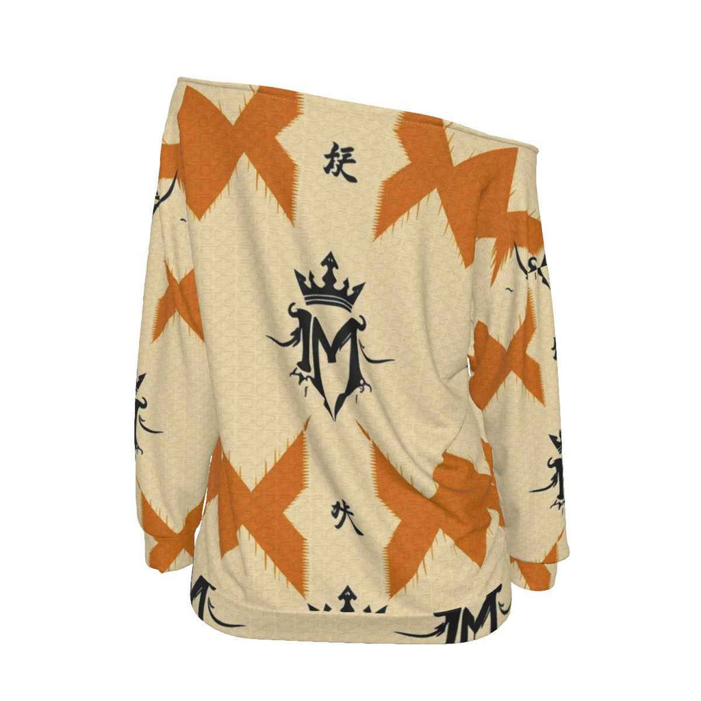MUNSIEUR All-Over Print Oversized Women's Off-Shoulder Sweatshirt New Arrivals