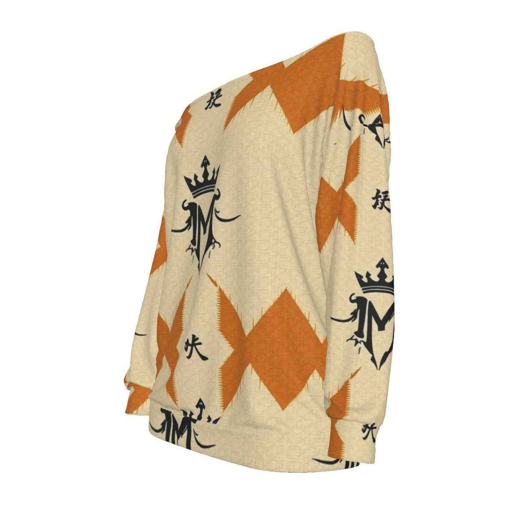 MUNSIEUR All-Over Print Oversized Women's Off-Shoulder Sweatshirt New Arrivals