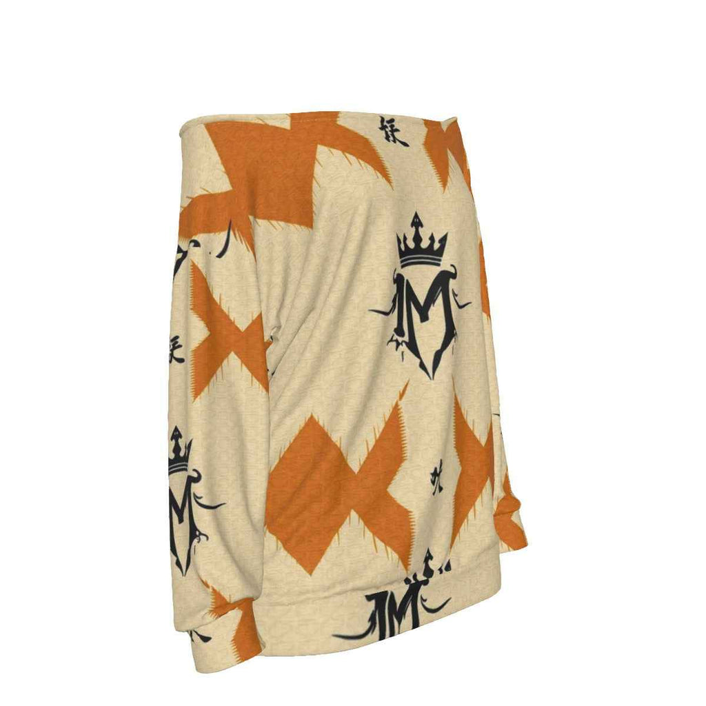 MUNSIEUR All-Over Print Oversized Women's Off-Shoulder Sweatshirt New Arrivals