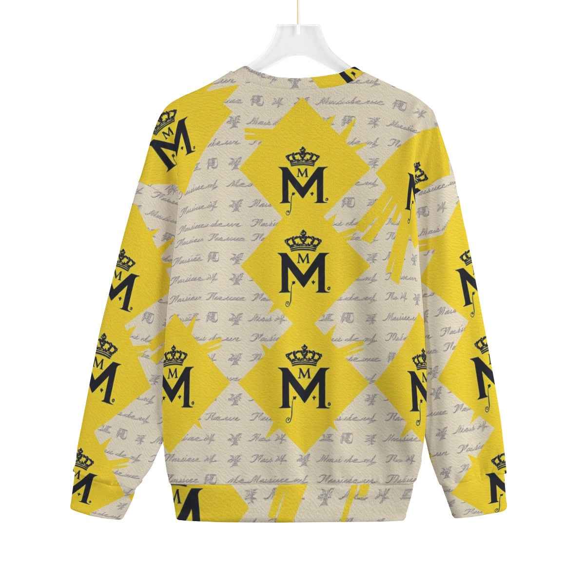 MUNSIEUR All-Over Print Unisex Hoodie Drop-shoulder Knitted Fleece Sweater
