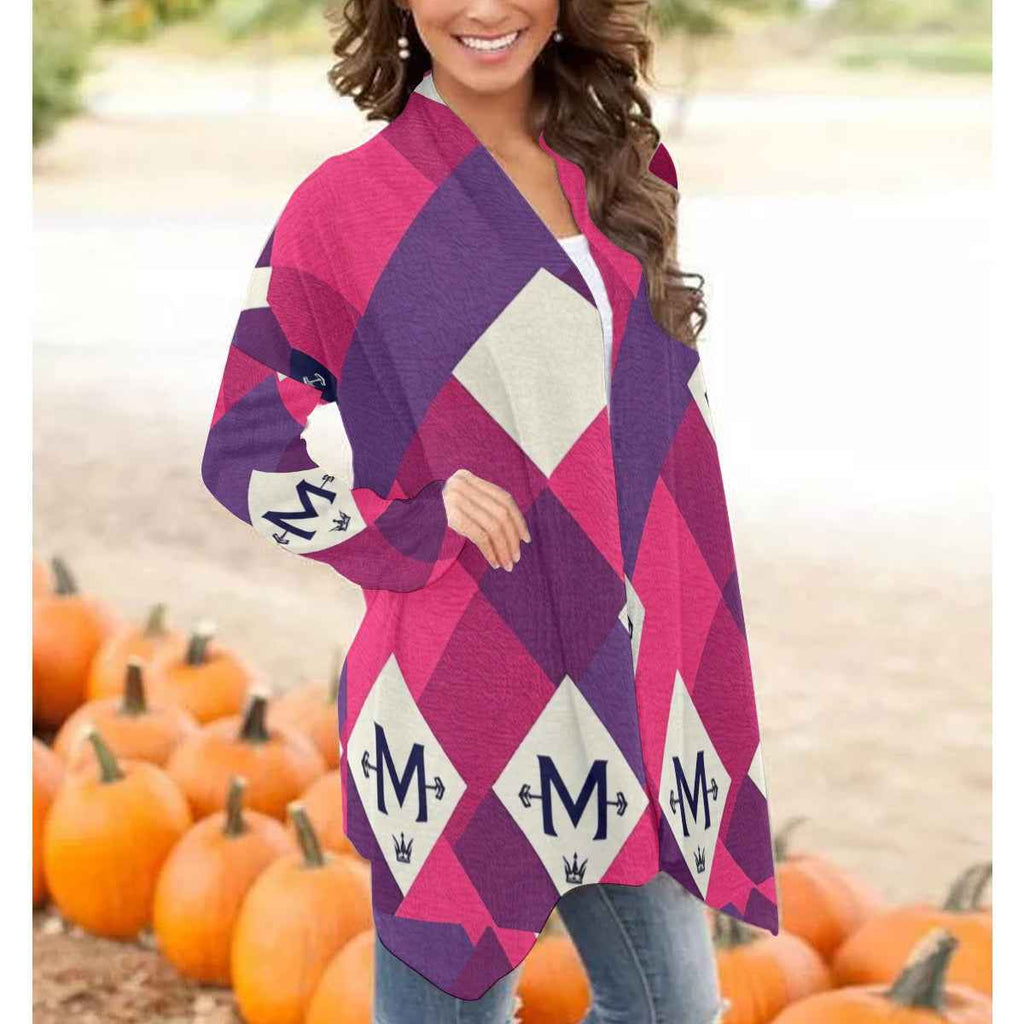 MUNSIEUR All-Over Print Women's Cardigan With Long Sleeve Sweater