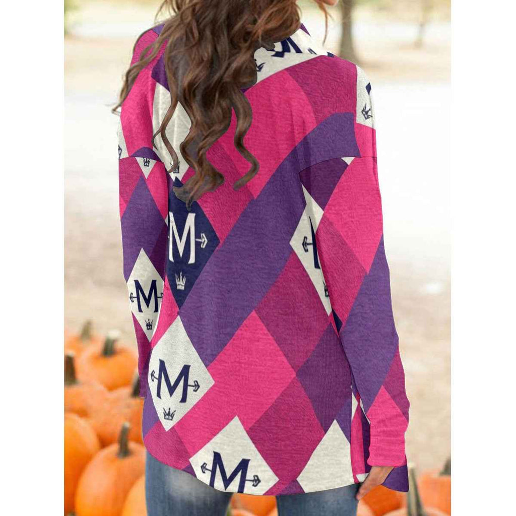 MUNSIEUR All-Over Print Women's Cardigan With Long Sleeve Sweater