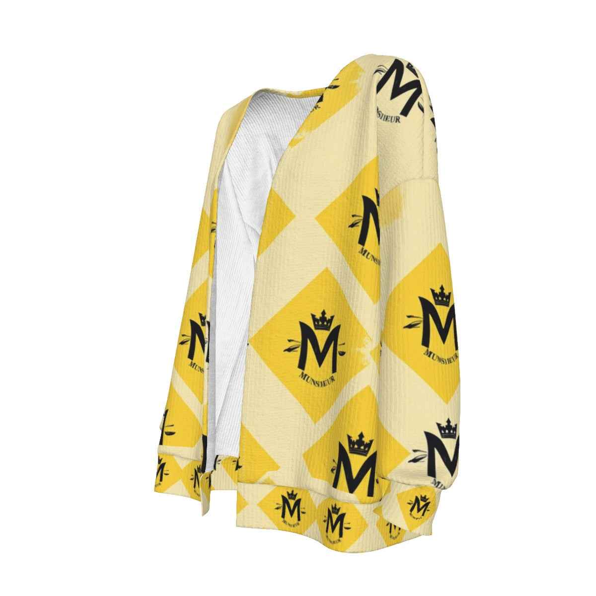 MUNSIEUR All-Over Print Women's Knitted Cardigan Sweater