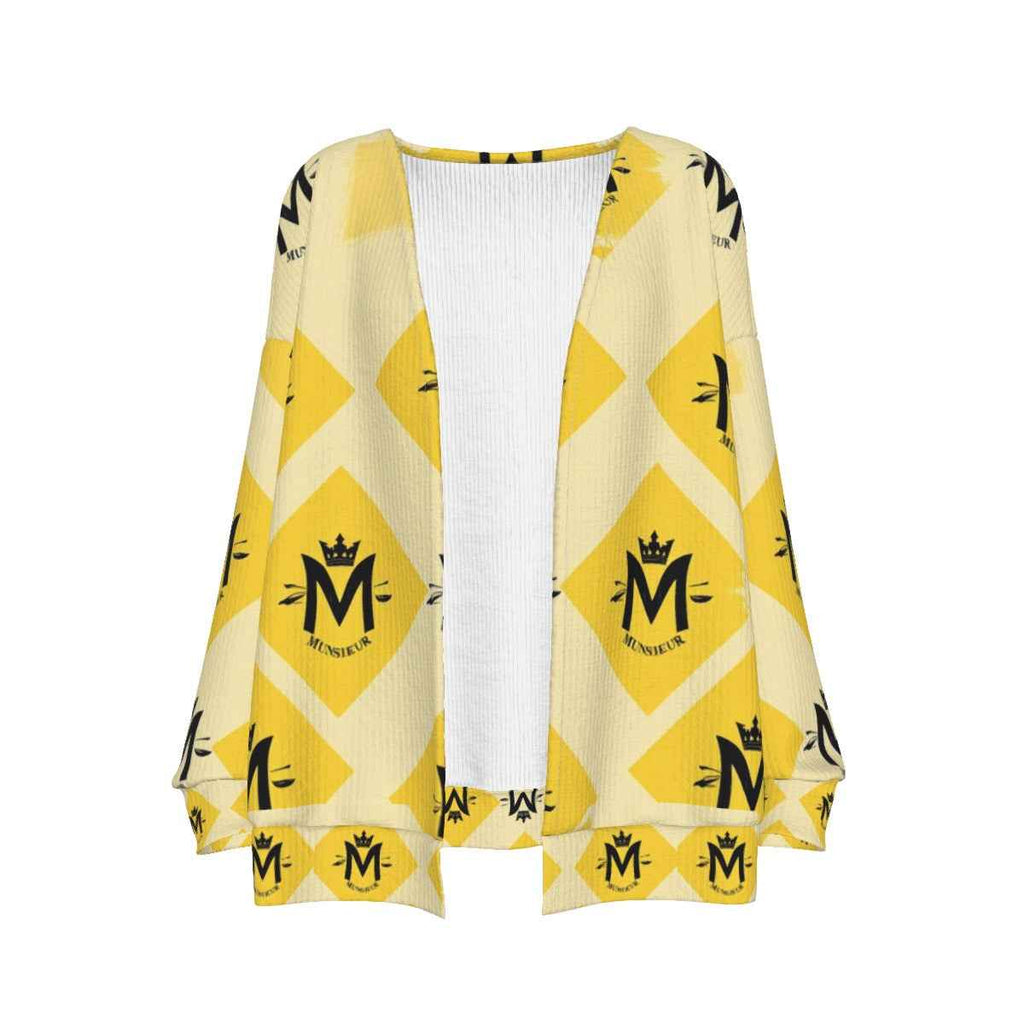 MUNSIEUR All-Over Print Women's Knitted Cardigan Sweater