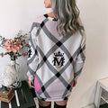 MUNSIEUR All-Over Print Women's Lace-Up Sweater Dress