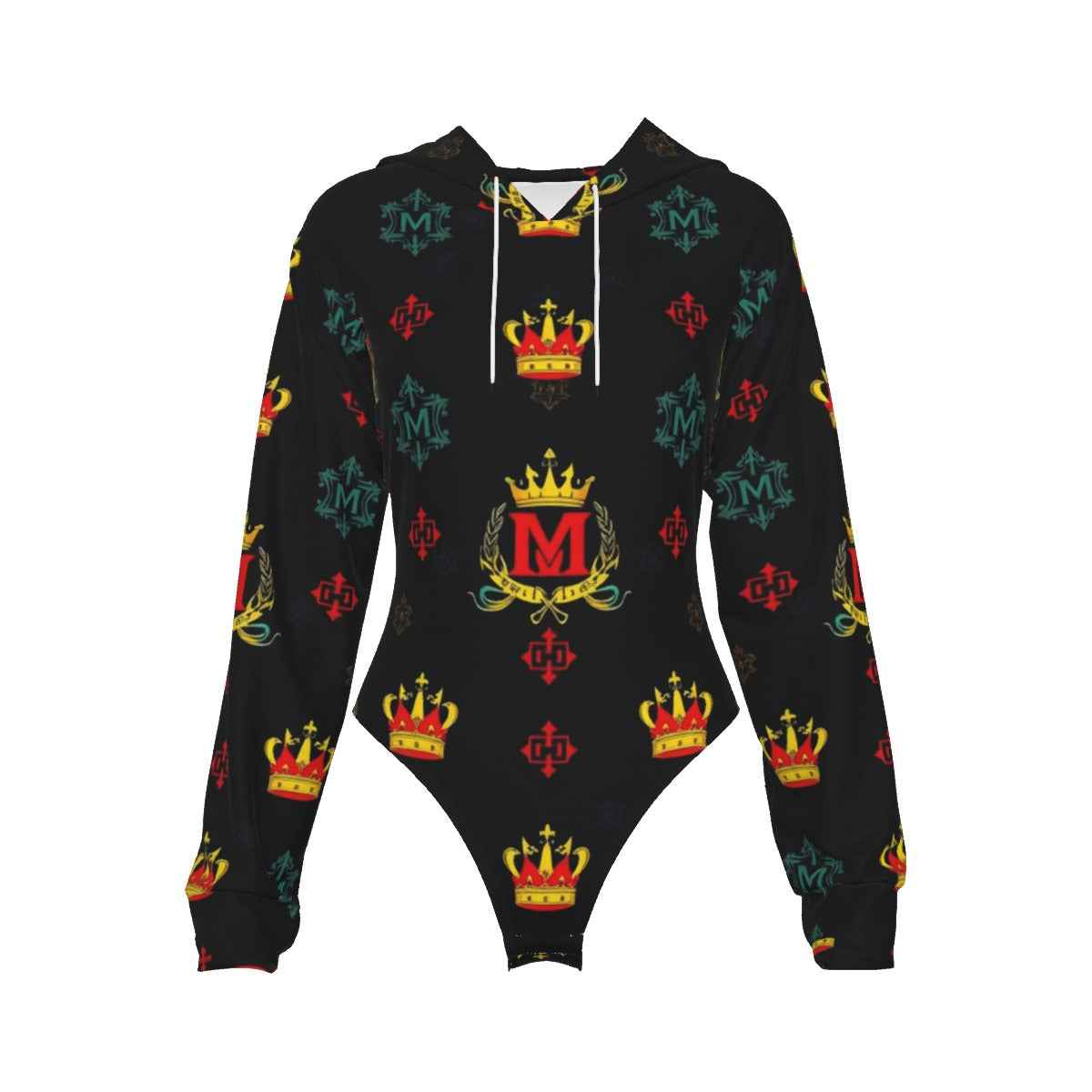 MUNSIEUR All-Over Print Women's Raglan Sleeve with Lining Bodysuit
