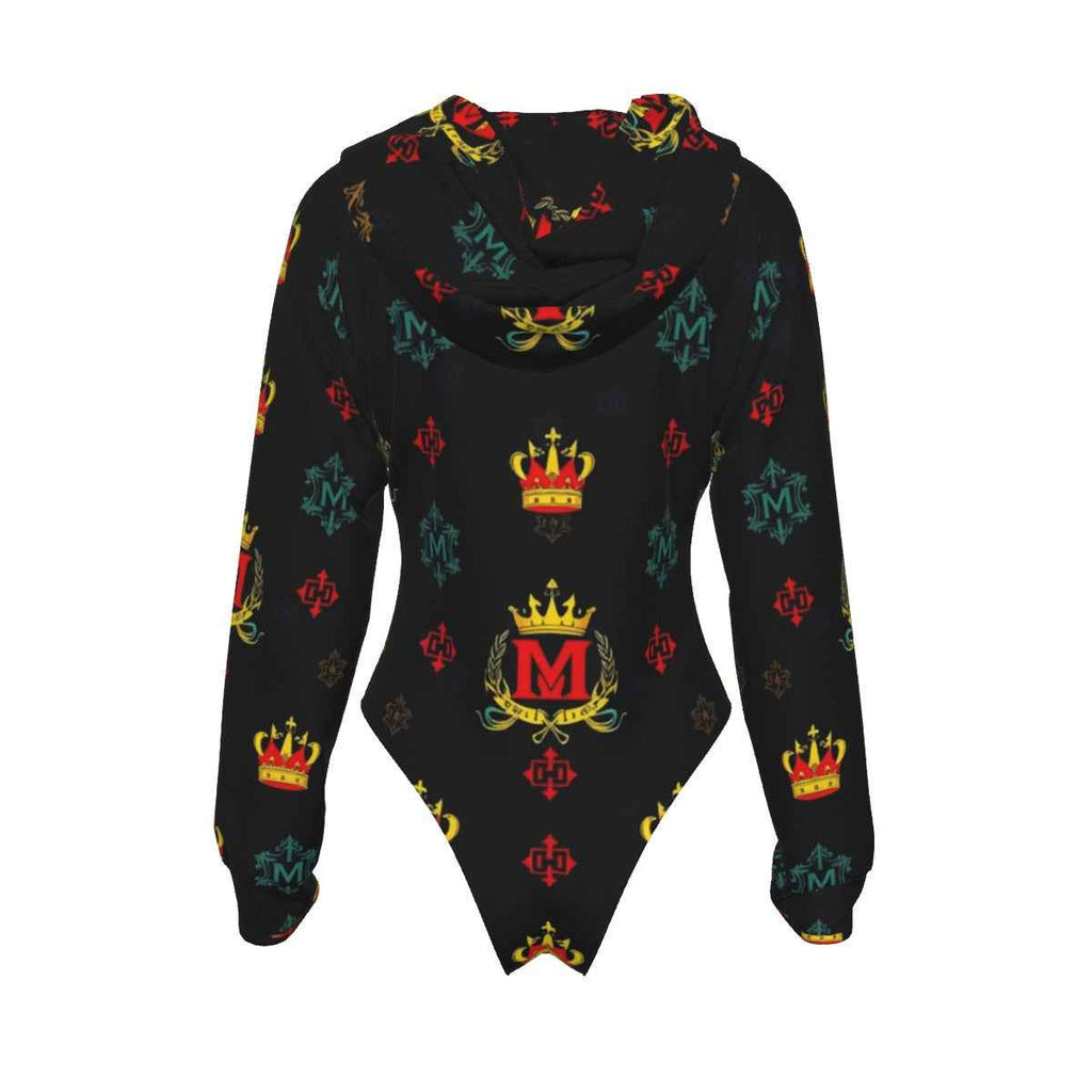 MUNSIEUR All-Over Print Women's Raglan Sleeve with Lining Bodysuit