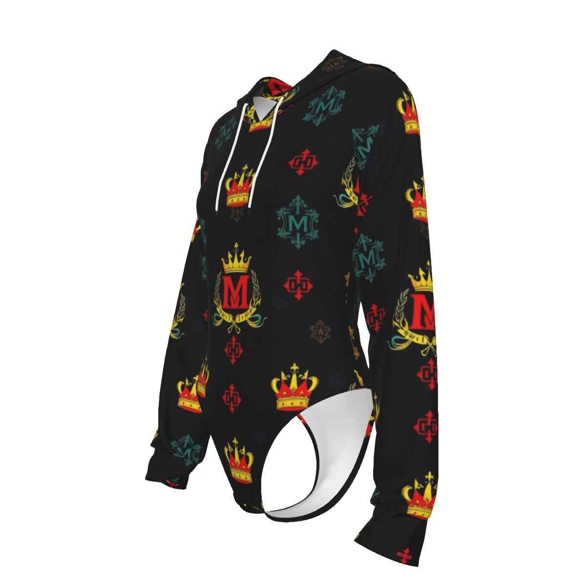 MUNSIEUR All-Over Print Women's Raglan Sleeve with Lining Bodysuit