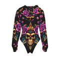 MUNSIEUR All-Over Print Women's Raglan Sleeve with Lining Bodysuit