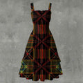 MUNSIEUR All-Over Print Women‘s Ruffle Hem Dress