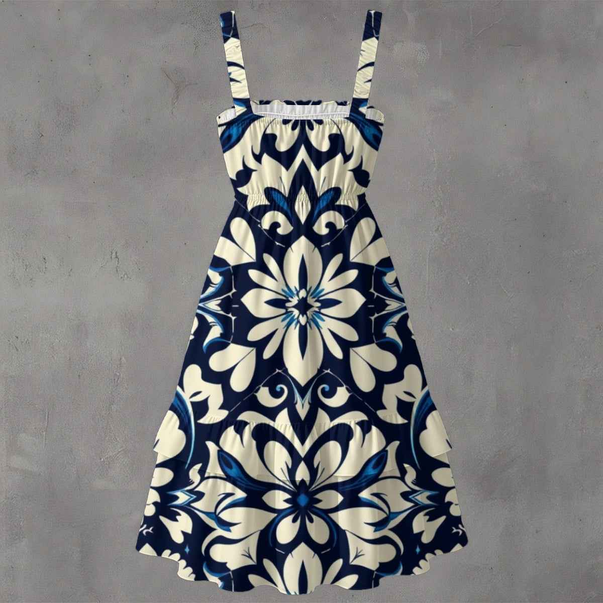 MUNSIEUR All-Over Print Women‘s Ruffle Hem Dress