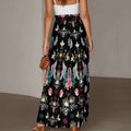 MUNSIEUR All-Over Print Women's Ruffled Wide-Leg Jeans