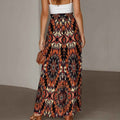 MUNSIEUR All-Over Print Women's Ruffled Wide-Leg Flowy Boho Jeans