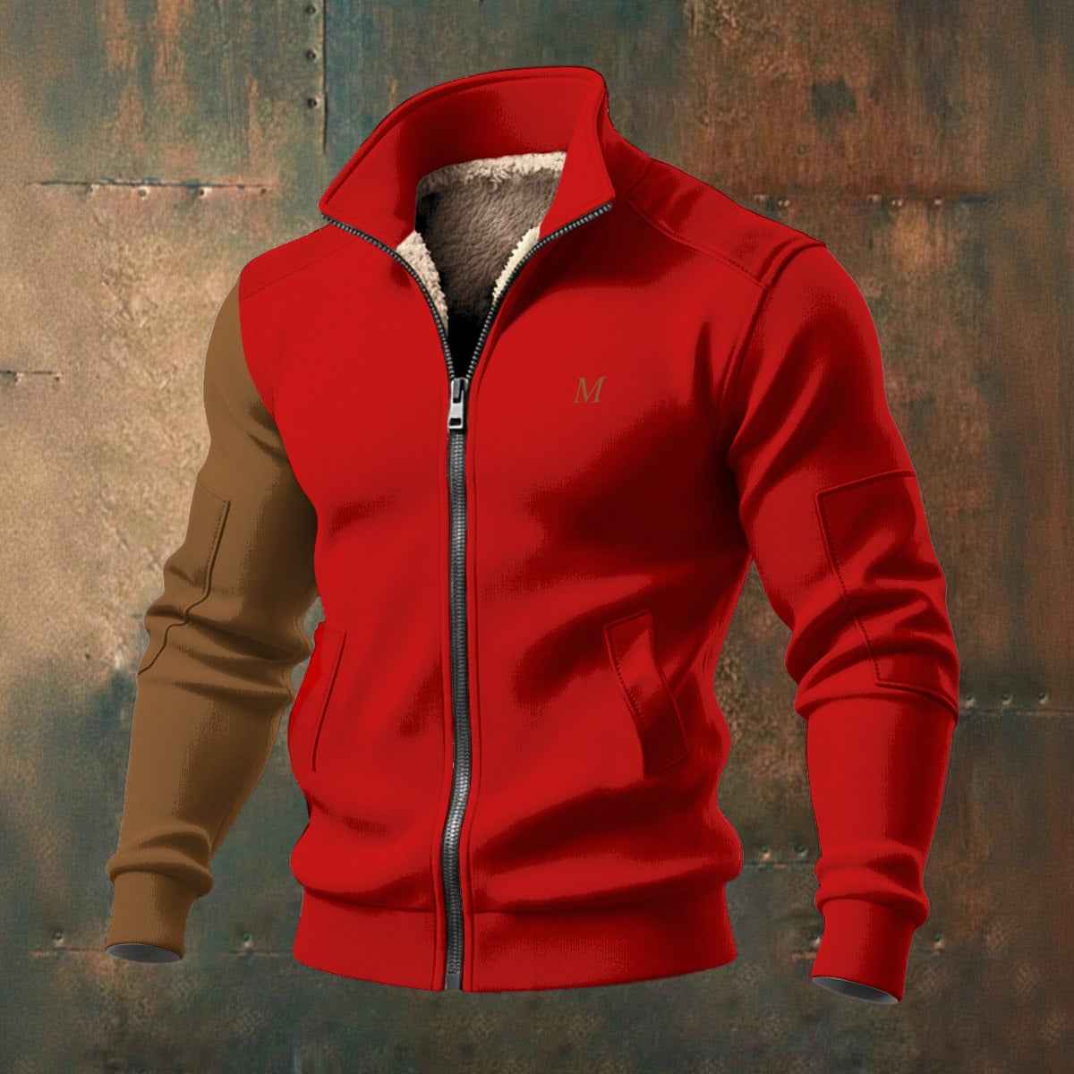 MUNSIEUR Coat for Men Thick Knit Fleece New Arrivals