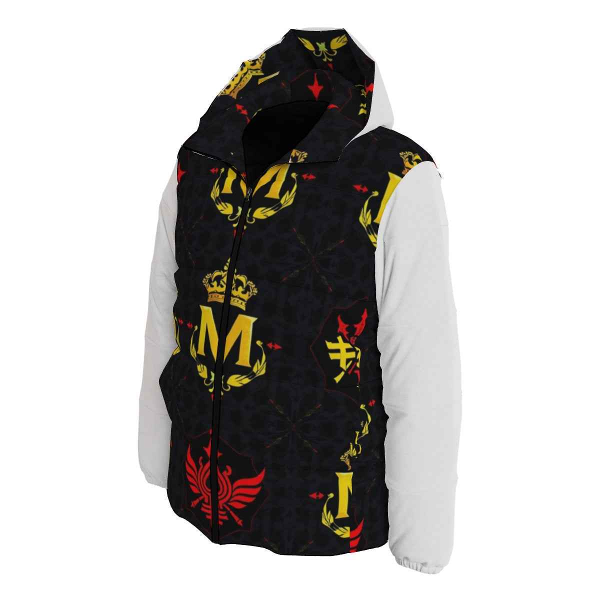 MUNSIEUR Men's All-Over Print Puffer Down Coat Warm