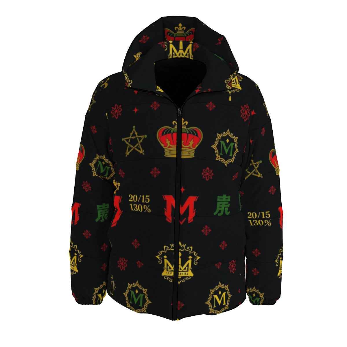 MUNSIEUR Men's All-Over Print Unisex Puffer Down Coat