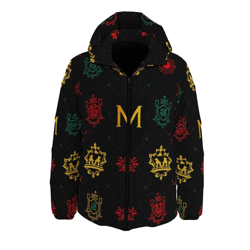 MUNSIEUR Men's Puffer All-Over Print Down Coat