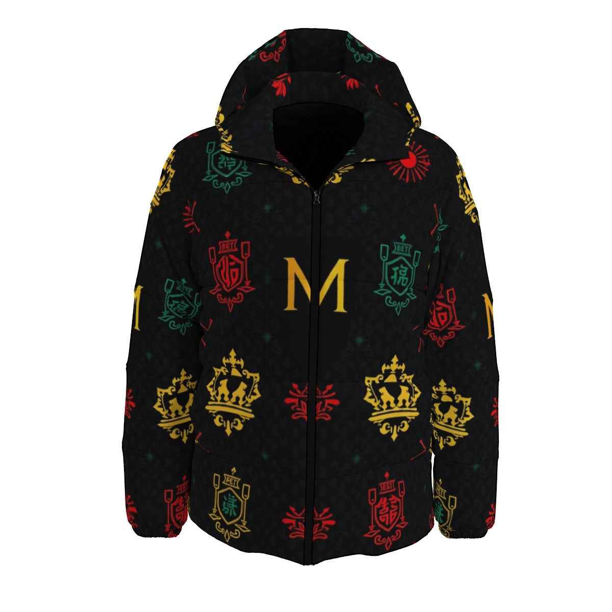 MUNSIEUR Men's Puffer All-Over Print Down Coat