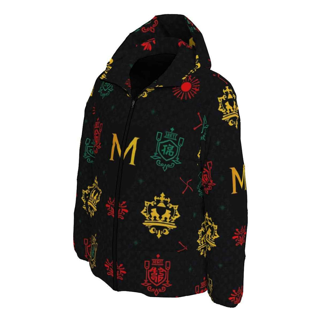 MUNSIEUR Men's Puffer All-Over Print Down Coat