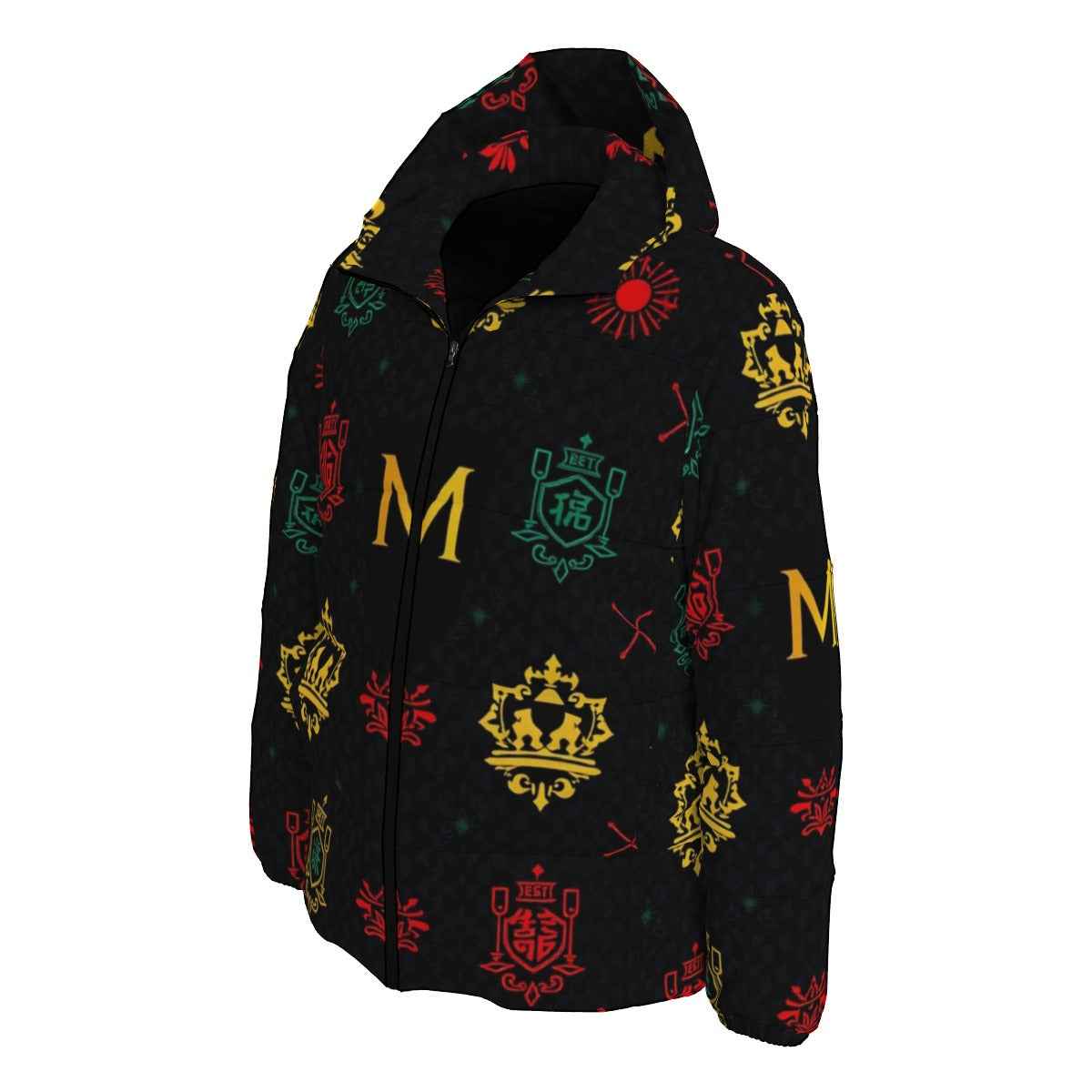MUNSIEUR Men's Puffer All-Over Print Down Coat