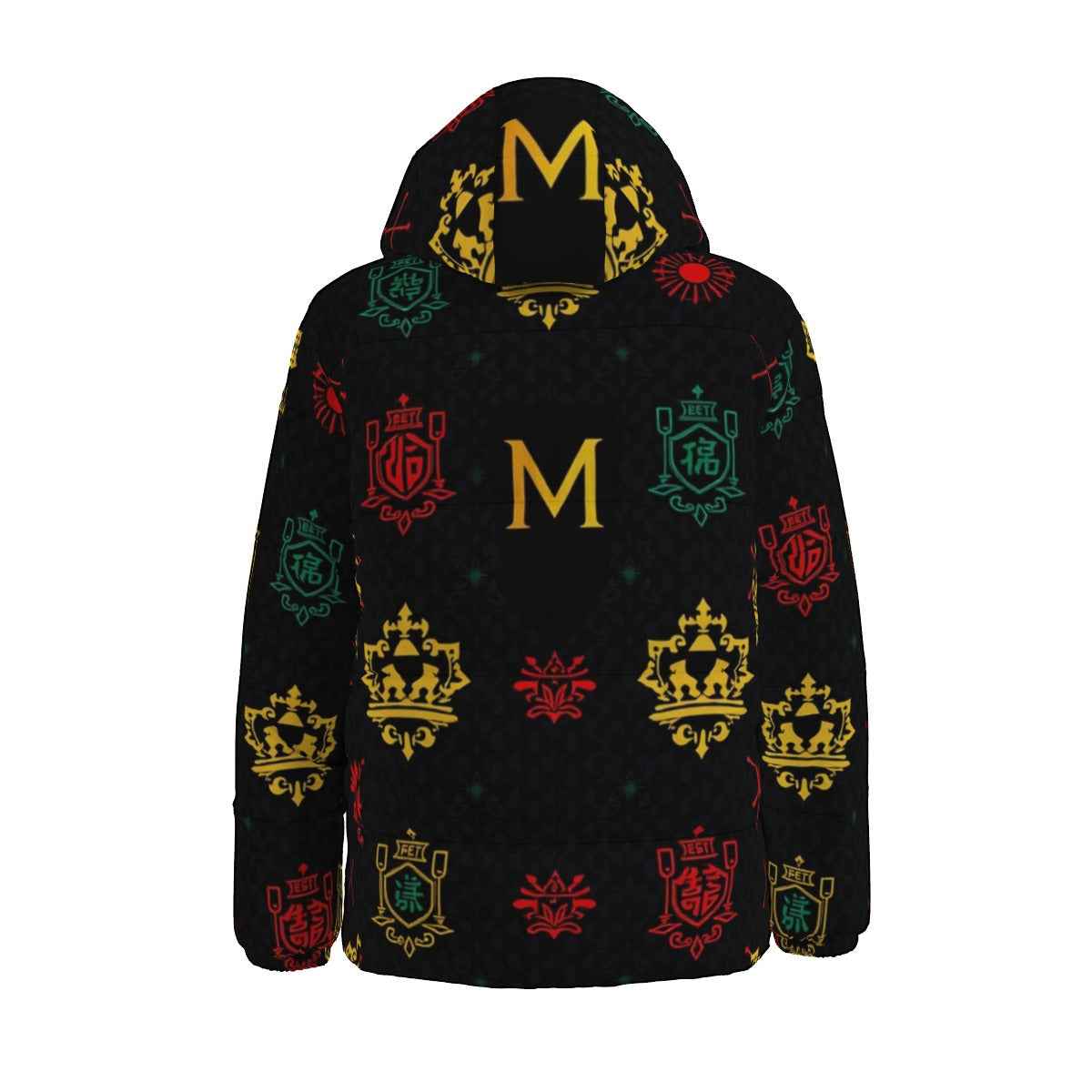 MUNSIEUR Men's Puffer All-Over Print Down Coat