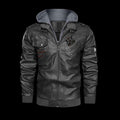 Munsieur Men's Zip Leather Coat DTF Halloween Print