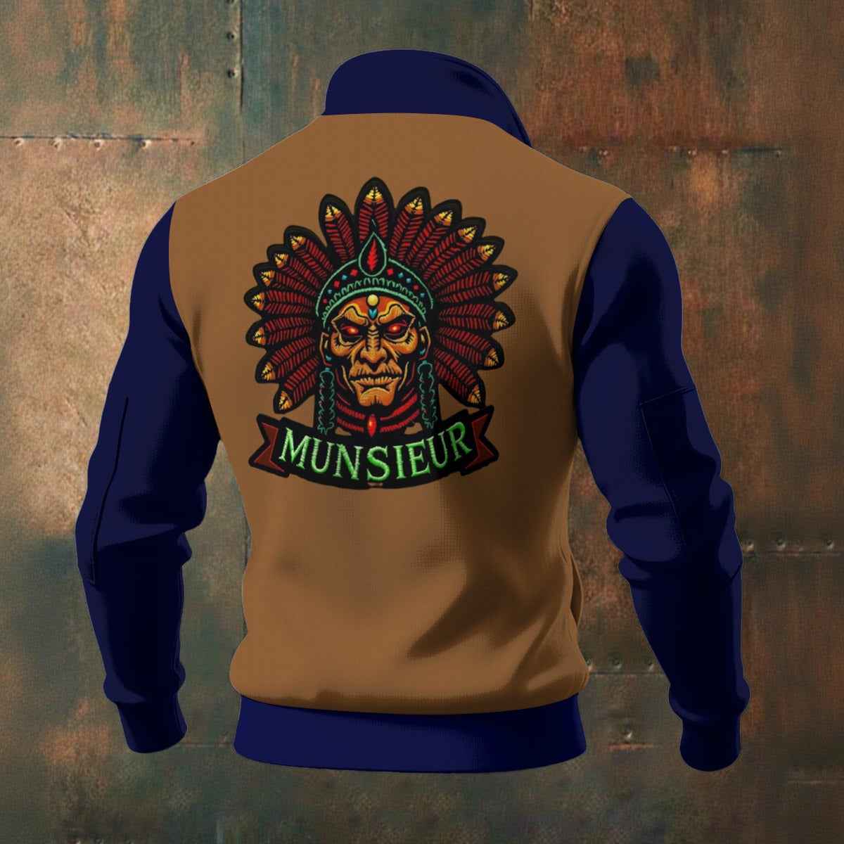 MUNSIEUR Thanksgiving Collection All-Over Print Men's Thick Knit Fleece Coat New Arrivals