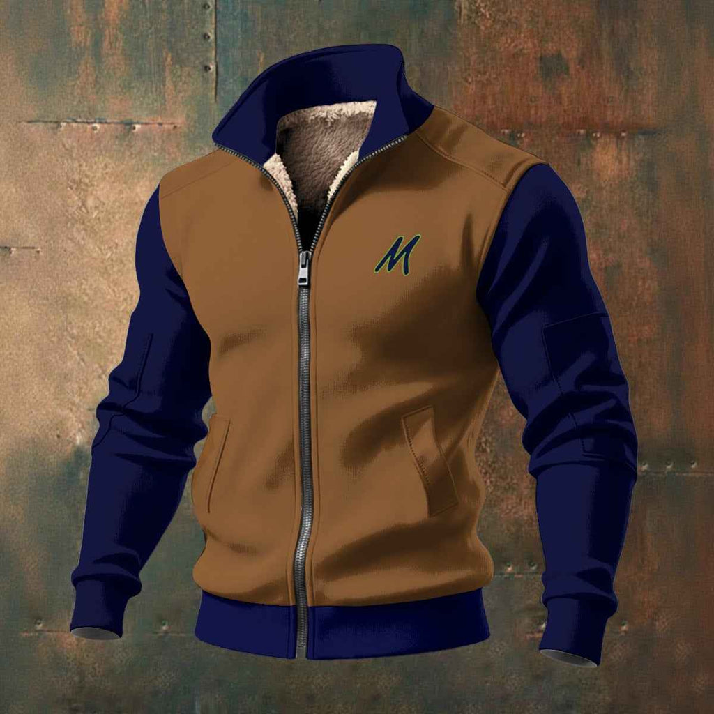 MUNSIEUR Thanksgiving Collection All-Over Print Men's Thick Knit Fleece Coat New Arrivals