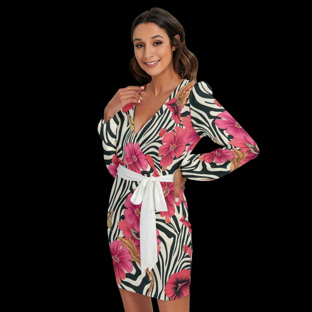 MUNSIEUR Women's Dress With Waist Belt