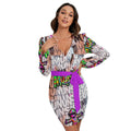 MUNSIEUR Women's Long Sleeve Dress With Waist Belt New Arrivals