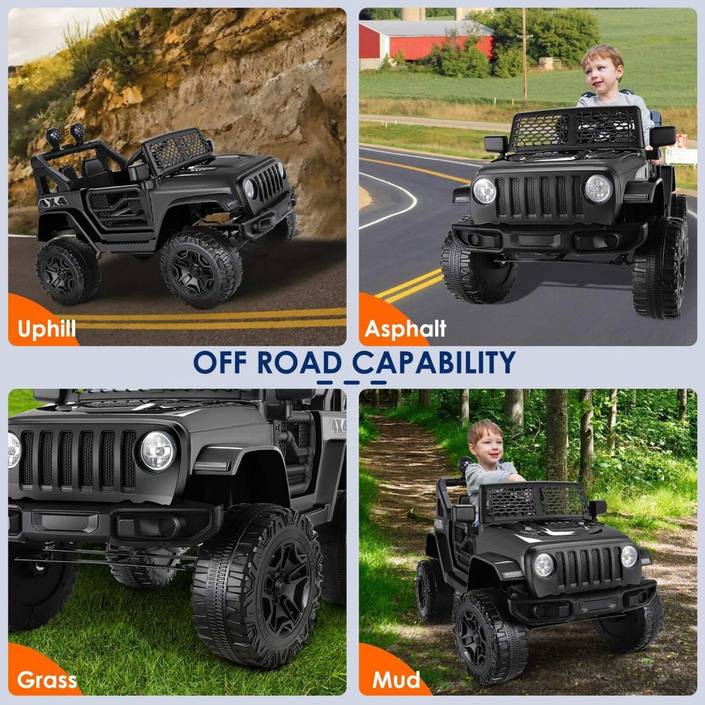 12V/24V Battery-Powered Jeep Music Ride-On Car for Happy Kids