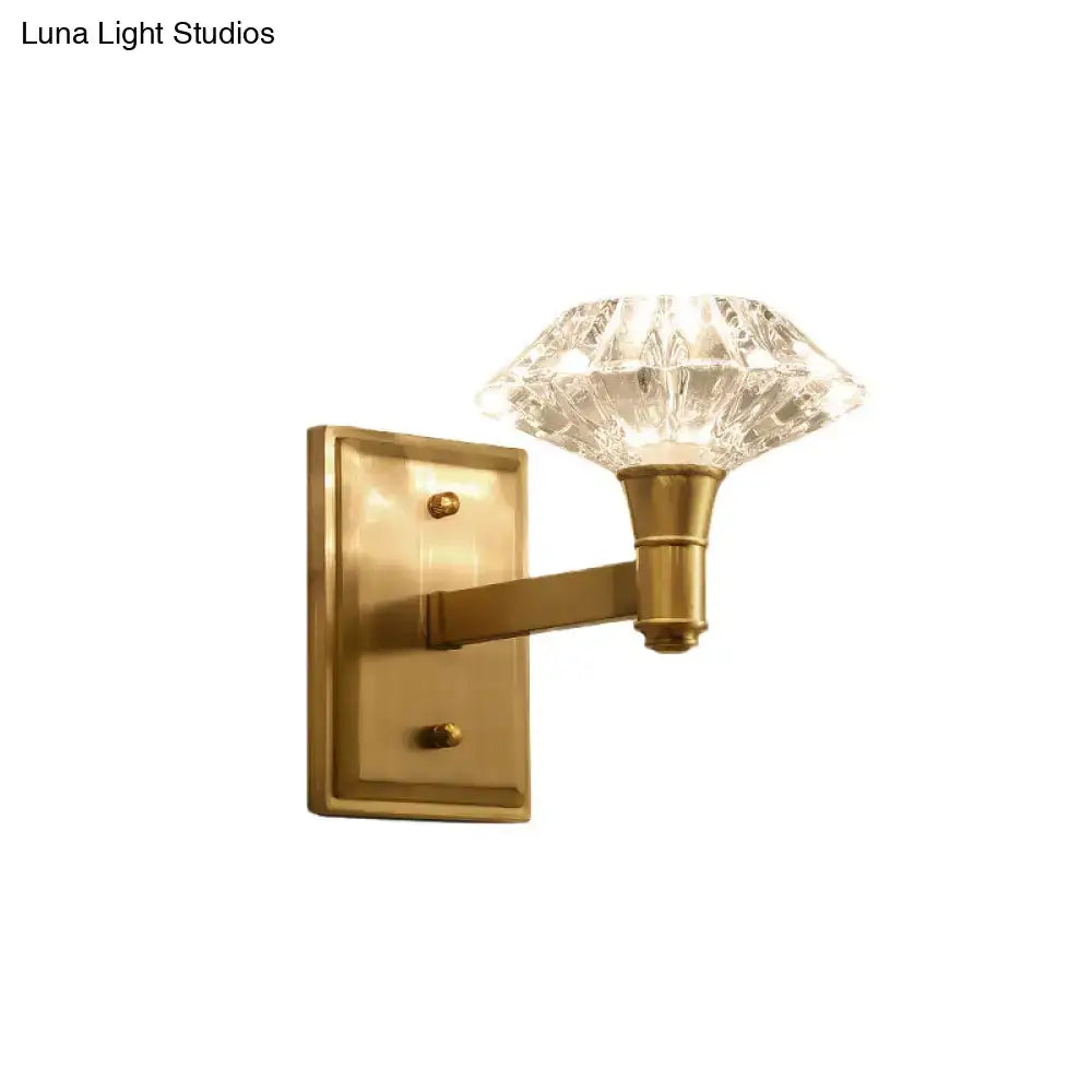 Mussel brass crystal wall mounted lamp bedroom wall sconce