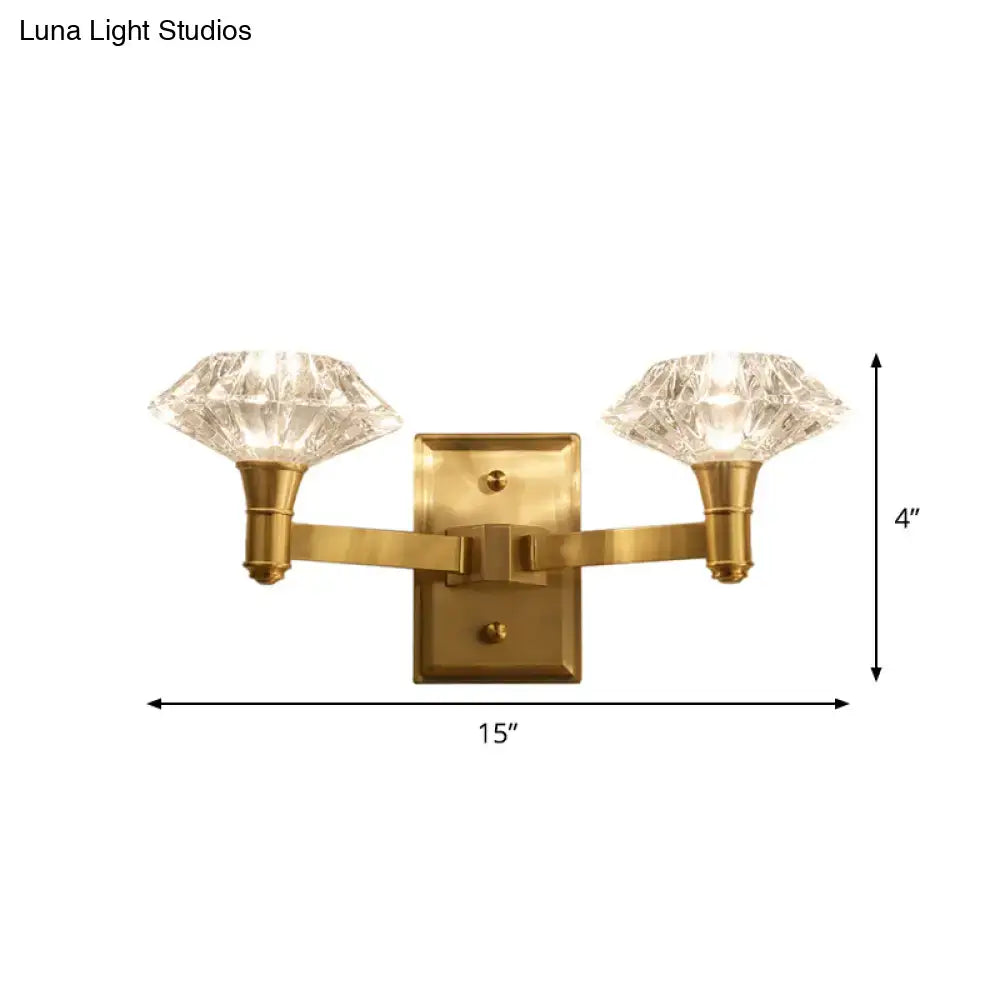 Mussel brass crystal wall mounted lamp bedroom wall sconce