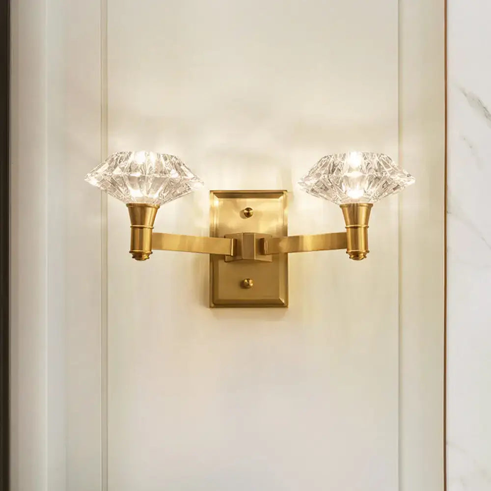 Mussel brass crystal wall mounted lamp bedroom wall sconce