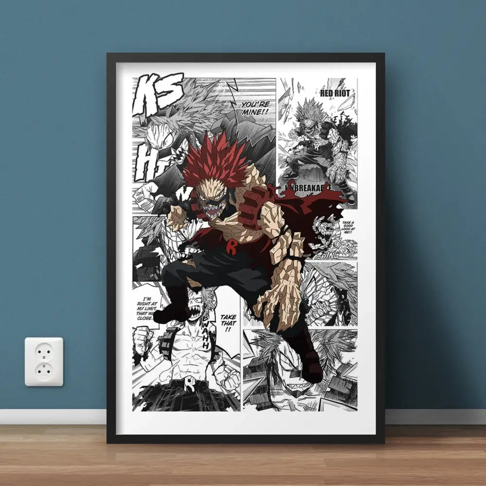 Modern framed hero academia canvas set bedroom comic art prints