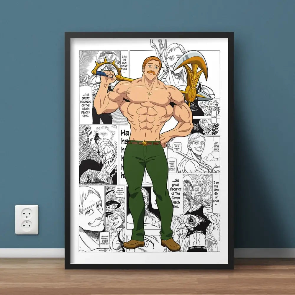 Modern framed hero academia canvas set bedroom comic art prints