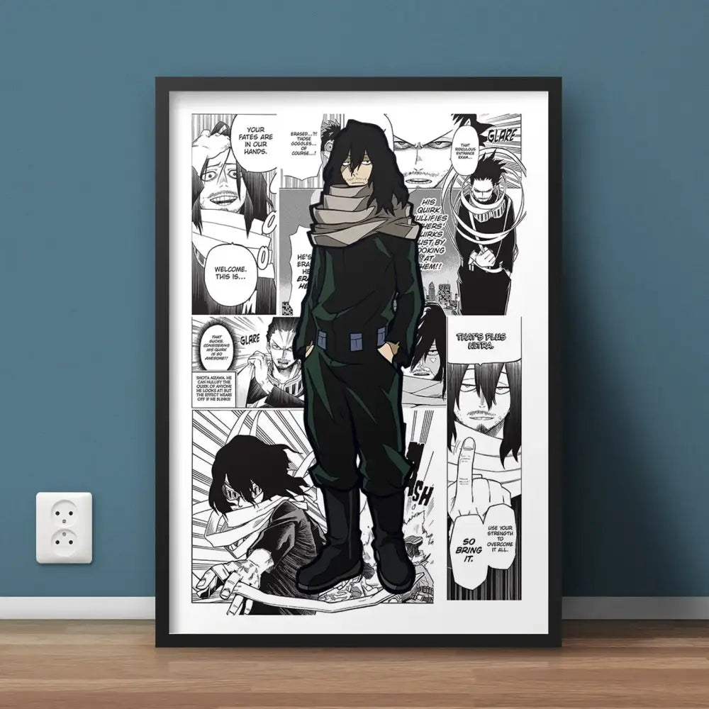 Modern framed hero academia canvas set bedroom comic art prints