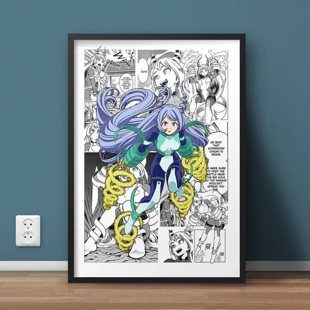 Modern framed hero academia canvas set bedroom comic art prints