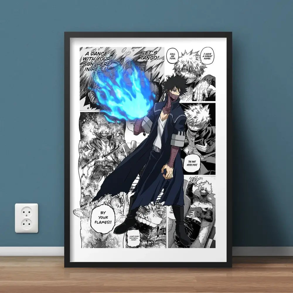 Modern framed hero academia canvas set bedroom comic art prints