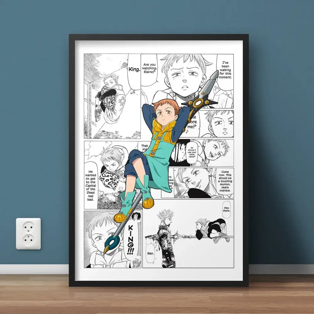 Modern framed hero academia canvas set bedroom comic art prints