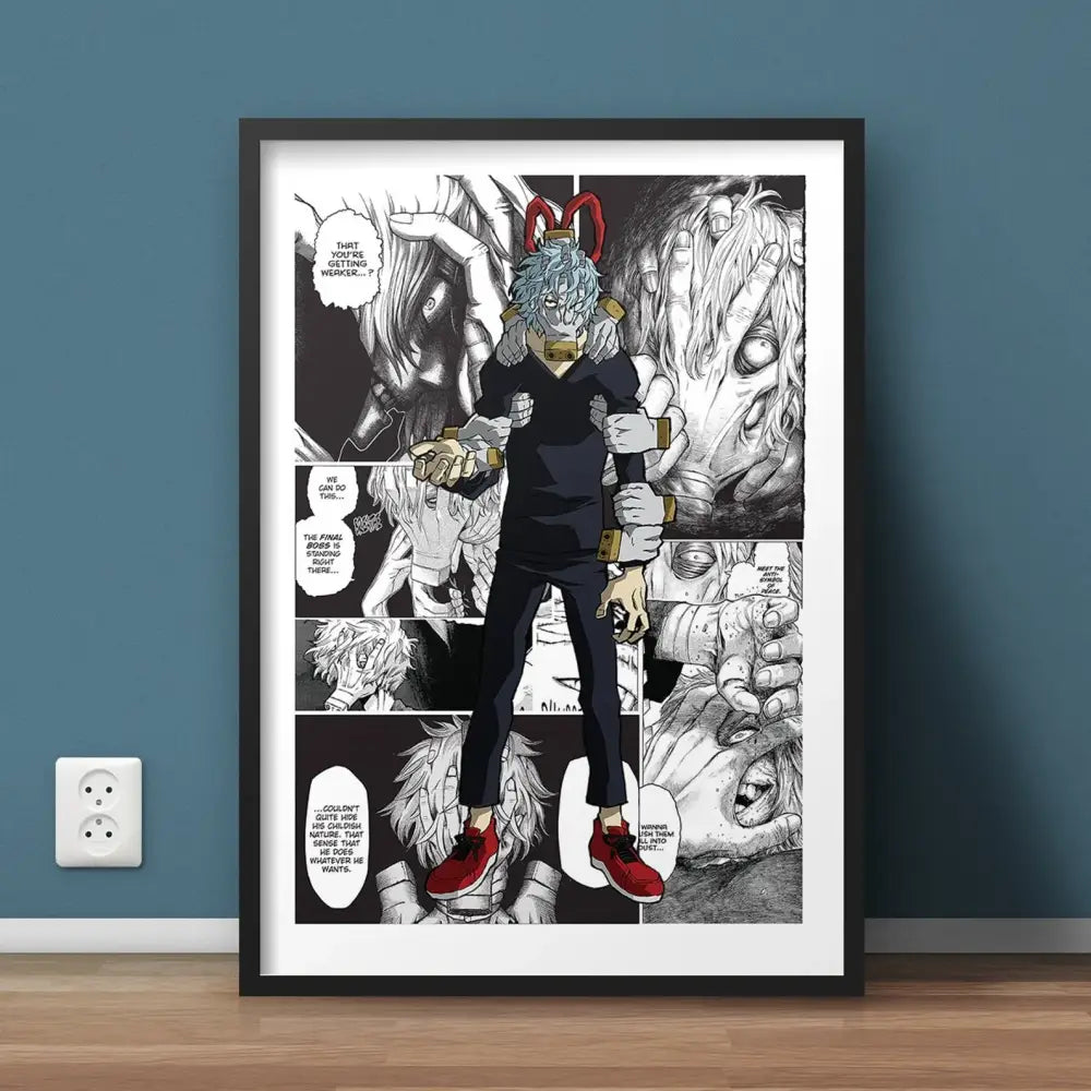 Modern framed hero academia canvas set bedroom comic art prints