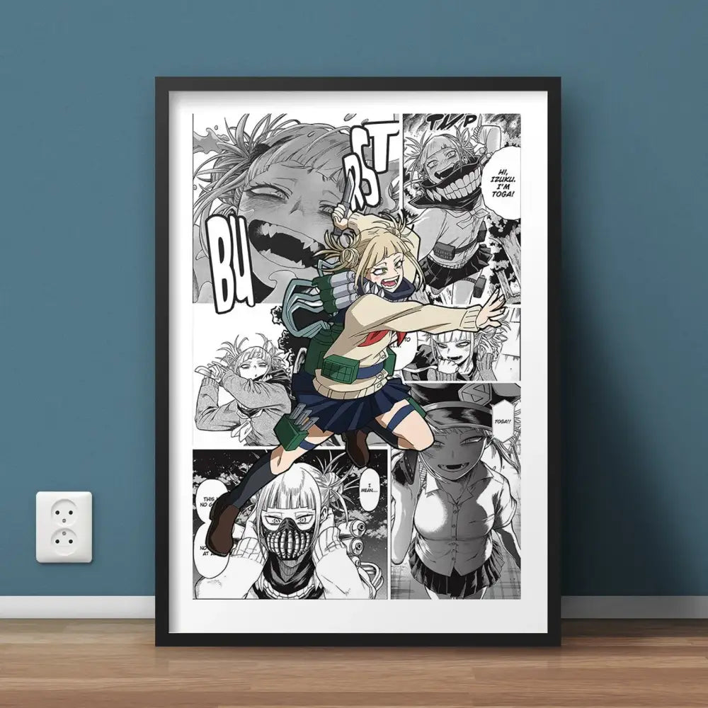 Modern framed hero academia canvas set bedroom comic art prints