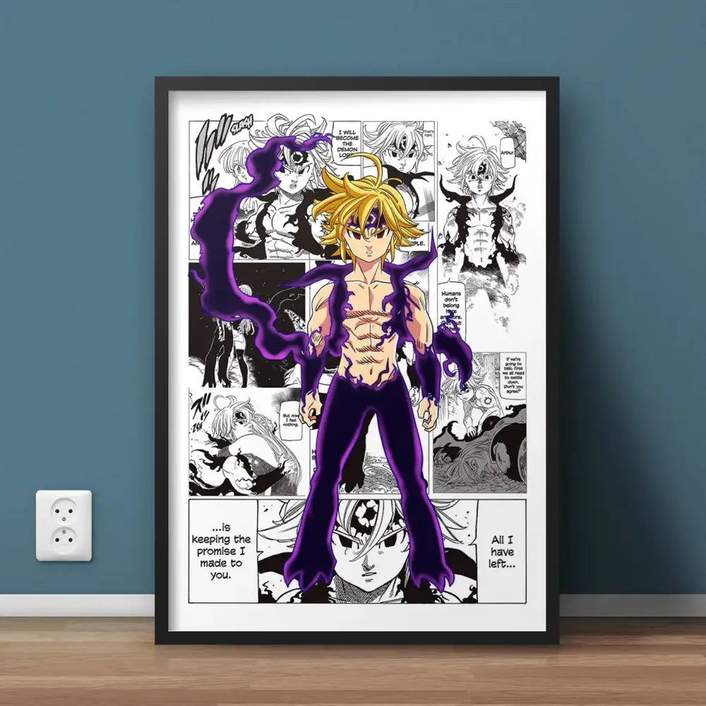Modern framed hero academia canvas set bedroom comic art prints