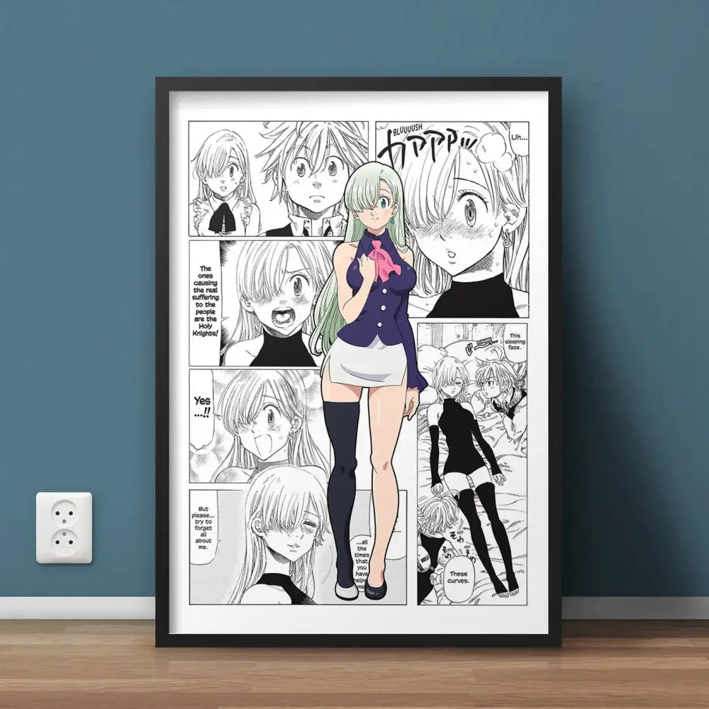 Modern framed hero academia canvas set bedroom comic art prints