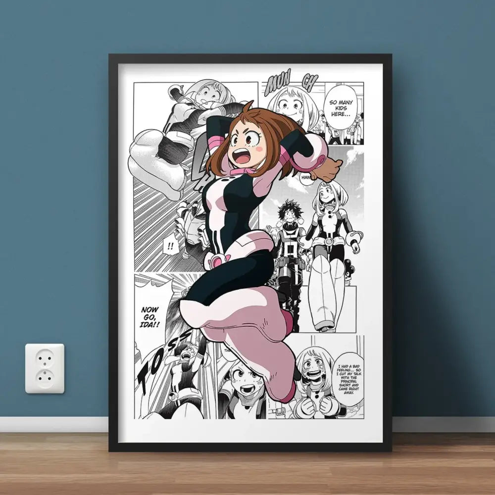 Modern framed hero academia canvas set bedroom comic art prints