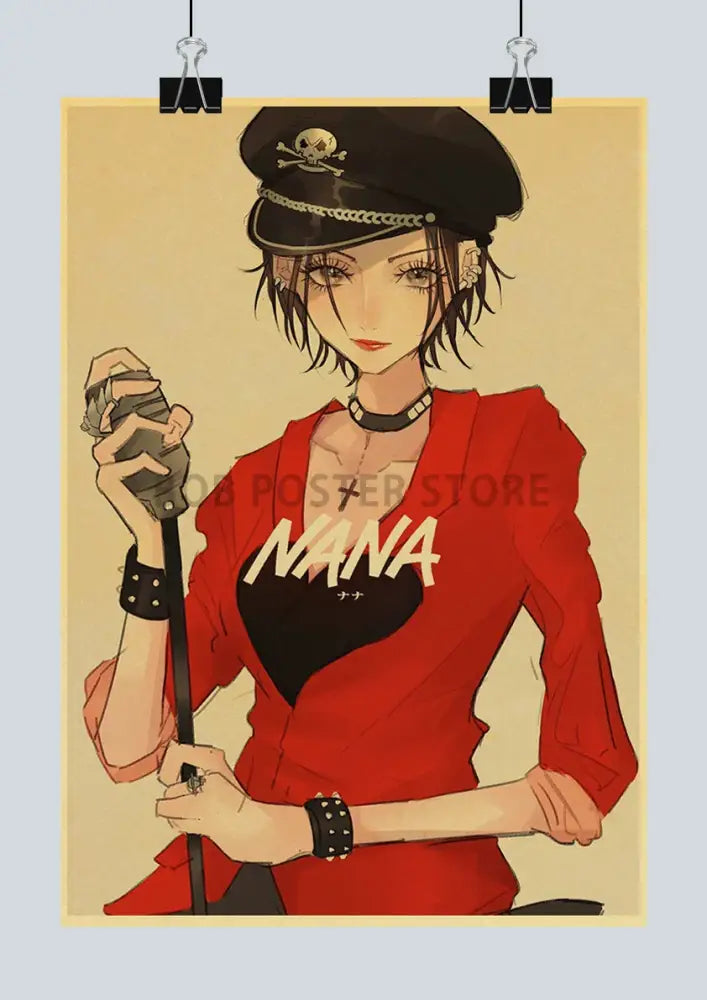 Retro orange nana anime kraft paper poster bedroom wall art