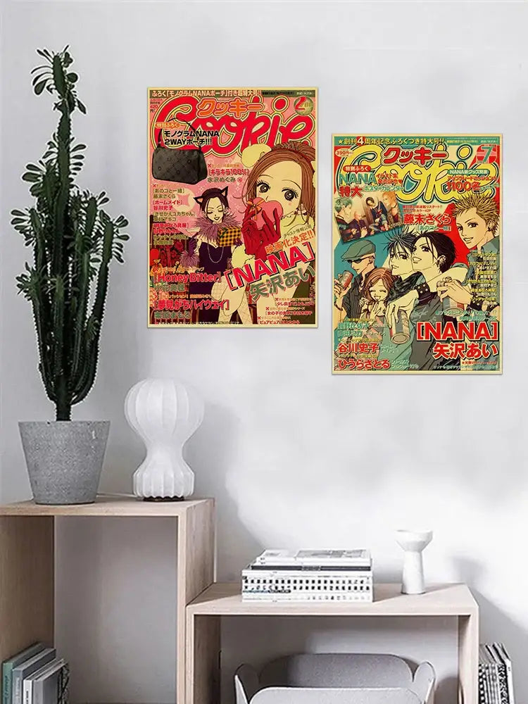 Retro sepia nana anime kraft paper poster bedroom wall decor