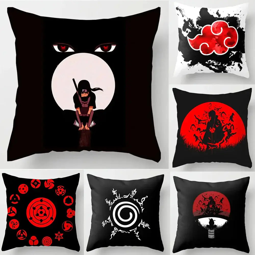 Naruto Uchiha Itachi Pillow Case – Red Cloud Square Cover