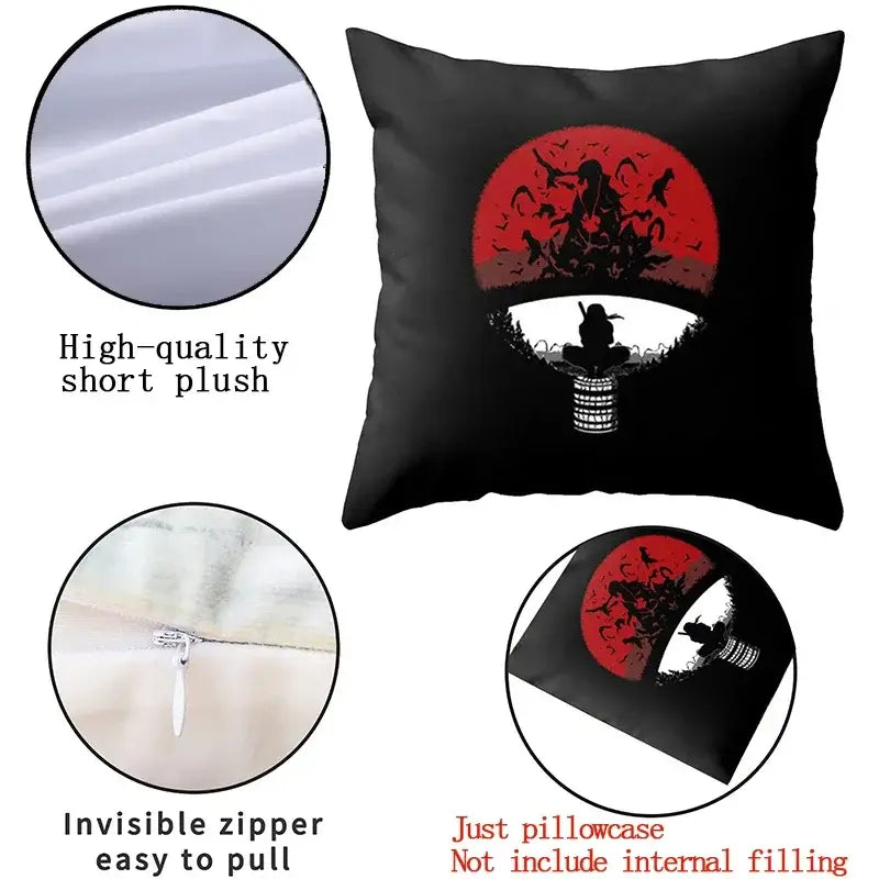 Naruto Uchiha Itachi Pillow Case – Red Cloud Square Cover